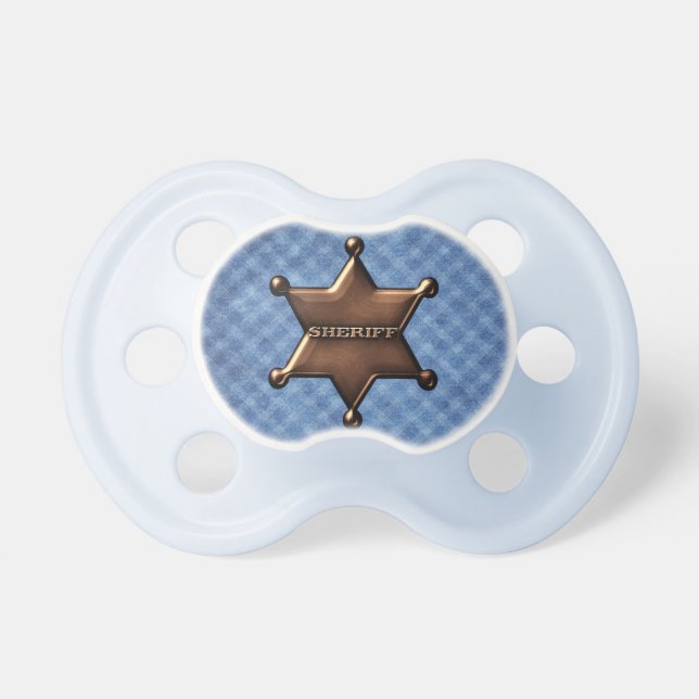 Sheriff Badge Baby Pacifier (Front)