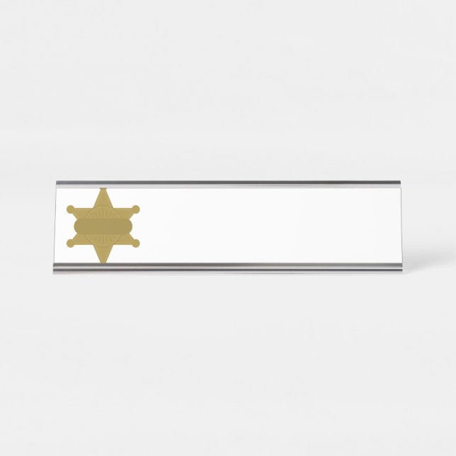 Sheriff Badge Desk Name Plate (Front)