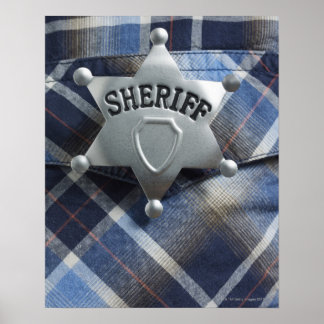 Sheriff Badge on Western Shirt Poster
