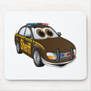 Sheriff Car Cartoon BR Mouse Pad