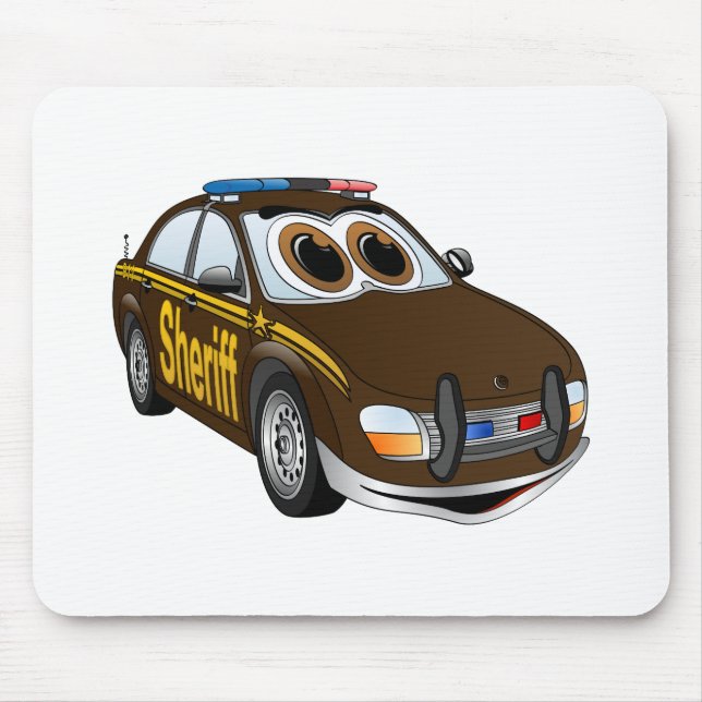 Sheriff Car Cartoon BR Mouse Pad (Front)