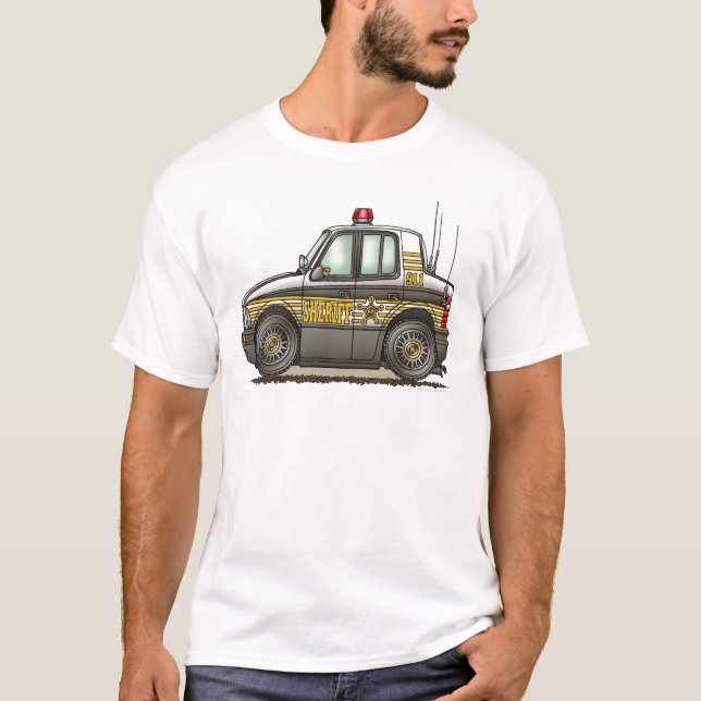 Sheriff Car Patrol Car Mens T-Shirt (Front)
