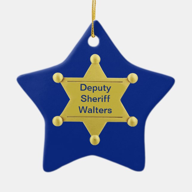 Sheriff Deputy Custom Christmas Star Ornament (Front)