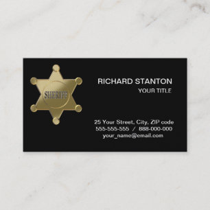 Sheriff golden star business card