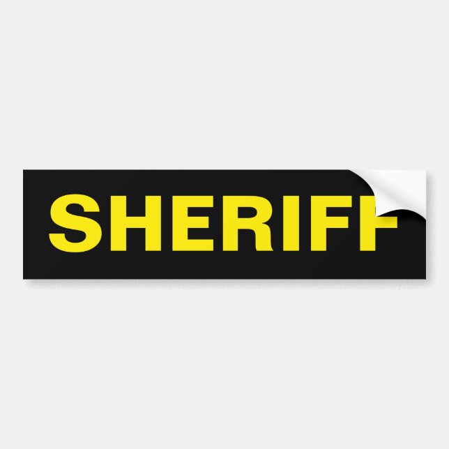 SHERIFF - Golden Yellow Logo Bumper Sticker (Front)
