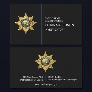 Sheriff Investigator Thin Blue Line Business Card