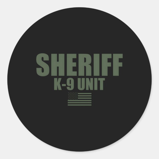 Sheriff K-9 Unit Od Green Uniform Classic Round Sticker (Front)