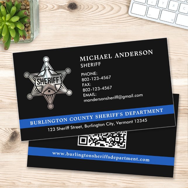 Sheriff Police Department Law Enforcement Logo Business Card (Creator Uploaded)
