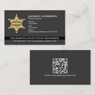Sheriff Police Department Law Enforcement QR Code Business Card