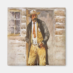 Sheriff Portrait by Seltzer, Vintage West Cowboy Magnet