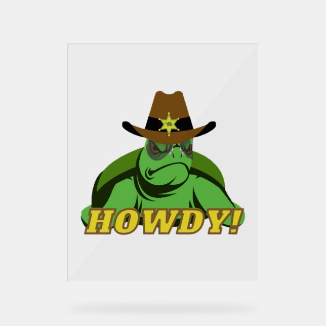 Sheriff Turtle  Acrylic Sign (Front)