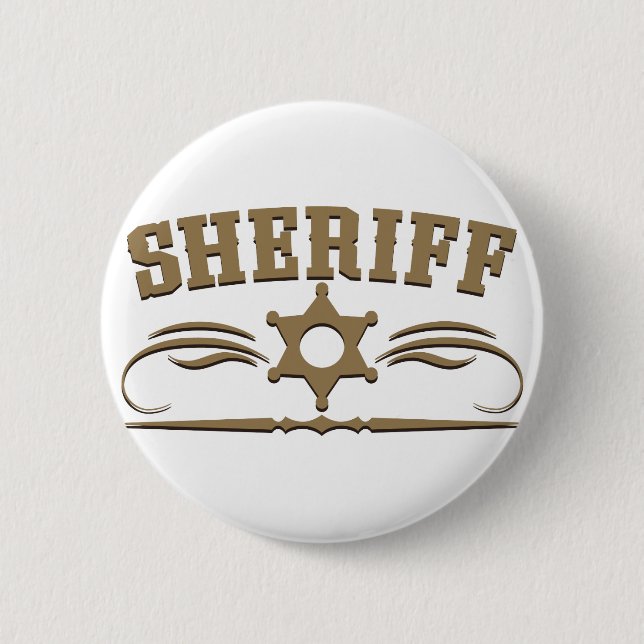 Sheriff Western Style 6 Cm Round Badge (Front)