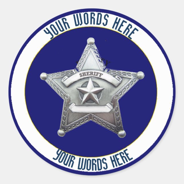 Sheriff's Badge Universal Custom Classic Round Sticker (Front)