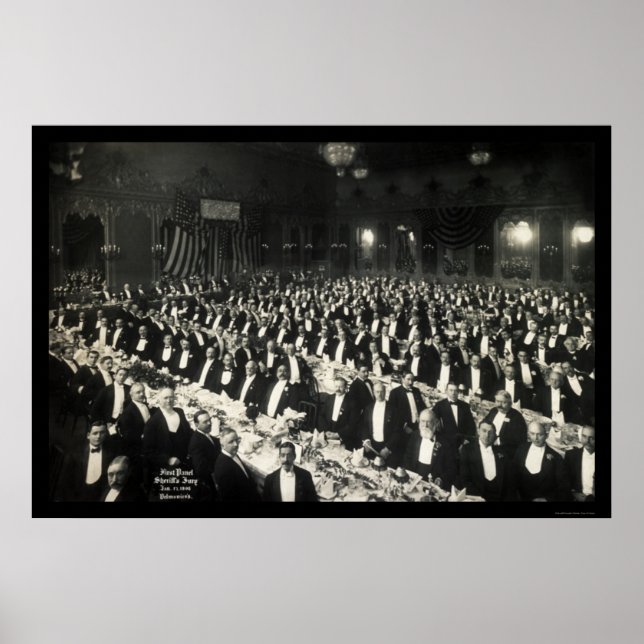 Sheriff's Jury Delmonico's Dinner Photo 1906 Poster (Front)