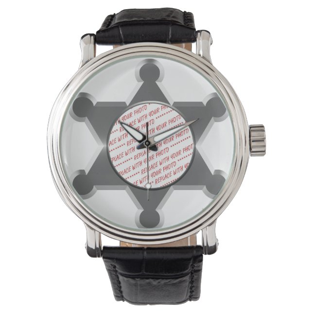 Sheriff's Tin Star Photo Frame Watch (Front)