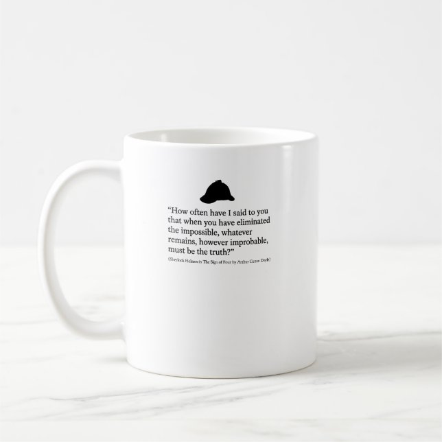 Sherlock Holmes Sign of Four Quote Coffee Mug (Left)