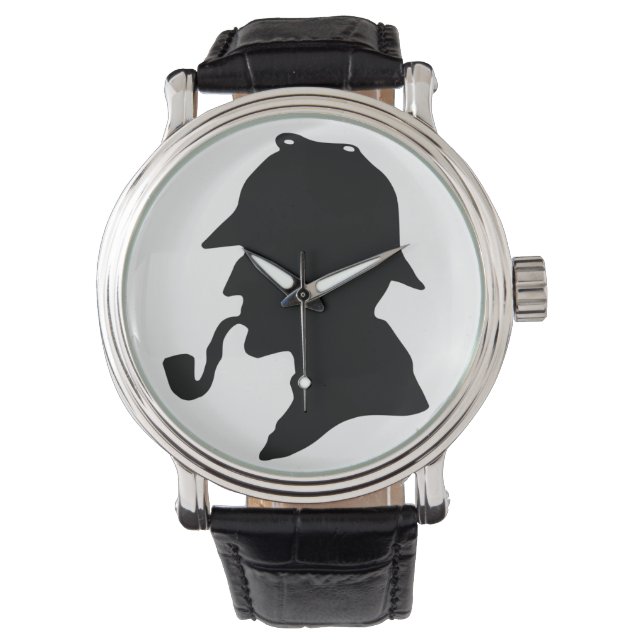 Sherlock Holmes Silhouette Wrist Watch (Front)