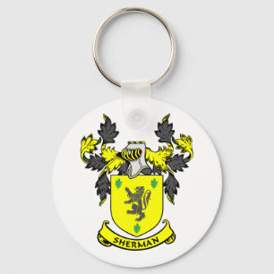 SHERMAN Coat of Arms Key Ring