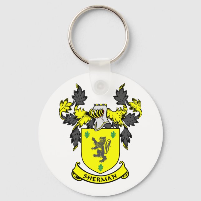 SHERMAN Coat of Arms Key Ring (Front)
