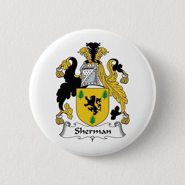 Sherman Family Crest 6 Cm Round Badge (Front)