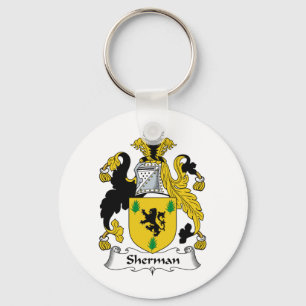 Sherman Family Crest Key Ring