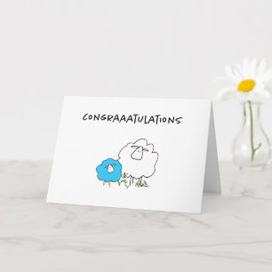 Sherman the Sheep (Blue) New Baby Greeting Card