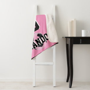 Sherpa Blanke Soccer pink white black love sport Blanket