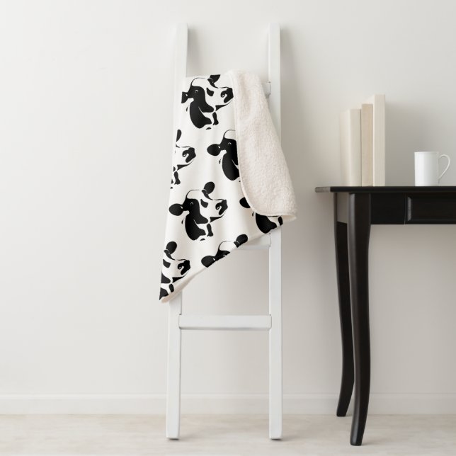 Sherpa Blanket-Black and White Cow Blanket (In Situ)