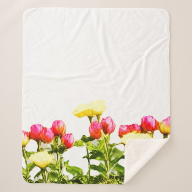 Sherpa Blanket FLOWER DESIGN SIGN (Front)
