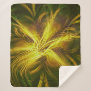 Sherpa Blanket Fractal Flower Yellow Palette