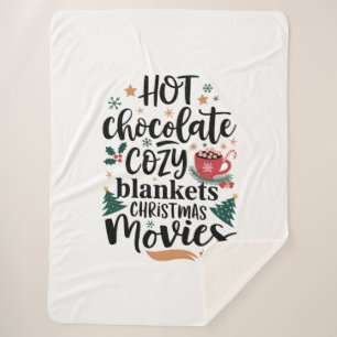 Sherpa blanket Hot Chocolate & Cozy Christmas Vibe