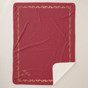 Sherpa Blanket-Jester Red Custom Monograms Blanket