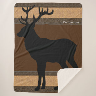 Sherpa Blanket-Large-Brown Yellowstone Elk Blanket