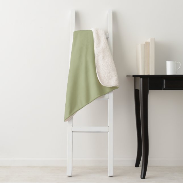 Sherpa Blanket-Large-Sage Green Blanket (In Situ)