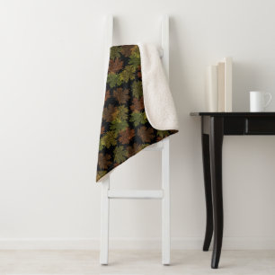 Sherpa Blanket-Large Size-Autumn Leaves Blanket