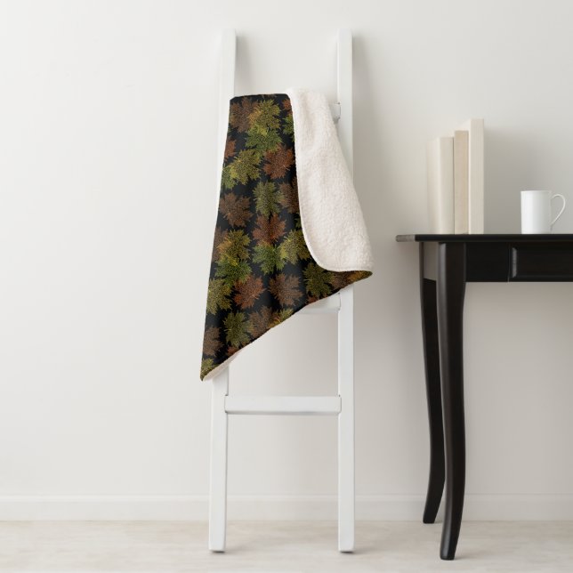 Sherpa Blanket-Medium Size-Autumn Leaves Blanket (In Situ)