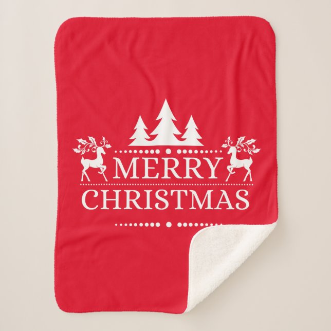 Sherpa Blanket- Merry Christmas Sherpa Blanket (Front)