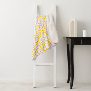 Sherpa Blanket (Small) - Cute Banana Pattern