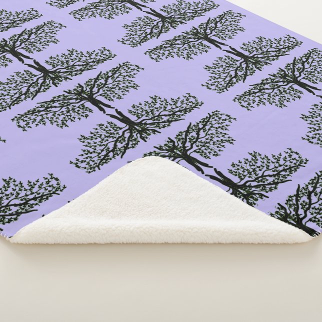 Sherpa Blanket - Willow Grove on Lavendar (3/4)