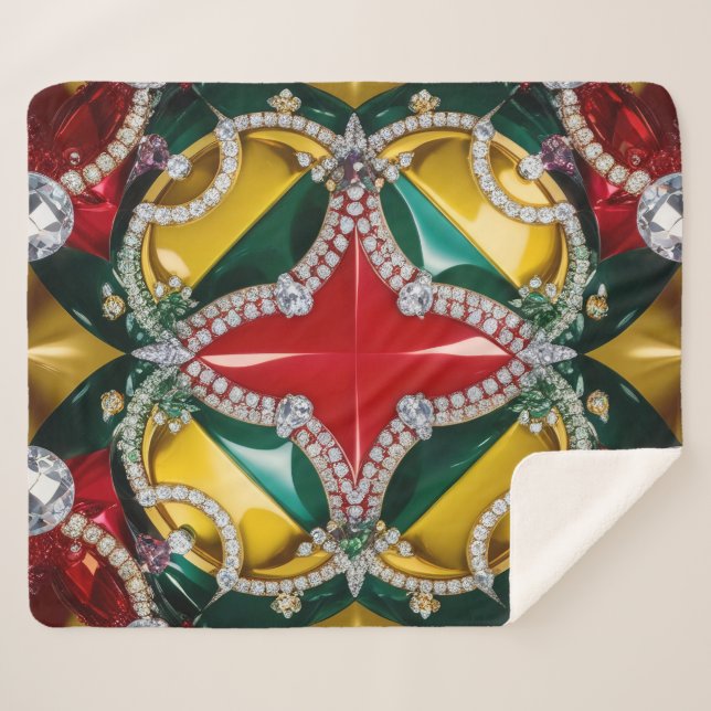 Sherpa Blanket with Los Angeles Colours Design (Front (Horizontal))