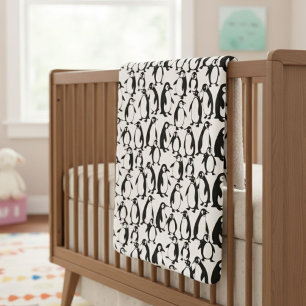 Sherpa Blanket with Penguin Print – Elegant