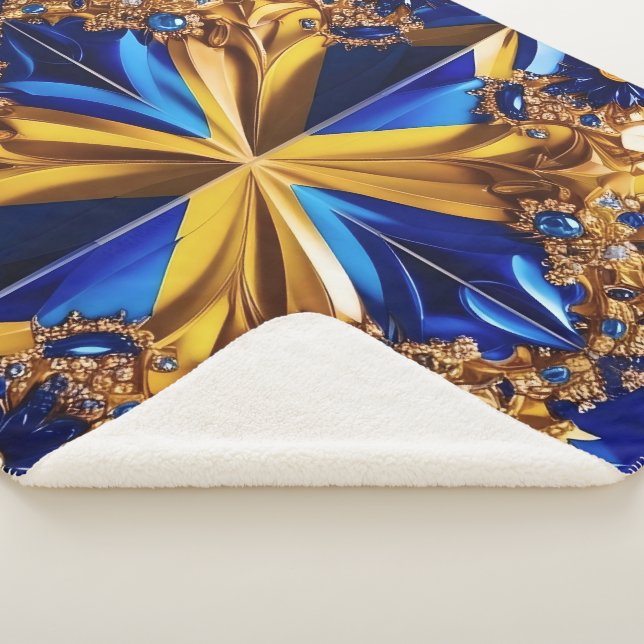 Sherpa Blanket with Sweden Colours Design (3/4)