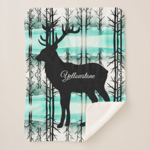 Sherpa Blanket-Yellowstone Elk Sherpa Blanket