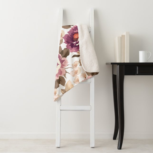 Sherpa Fleece Blanket - Summer Blossom Design (In Situ)