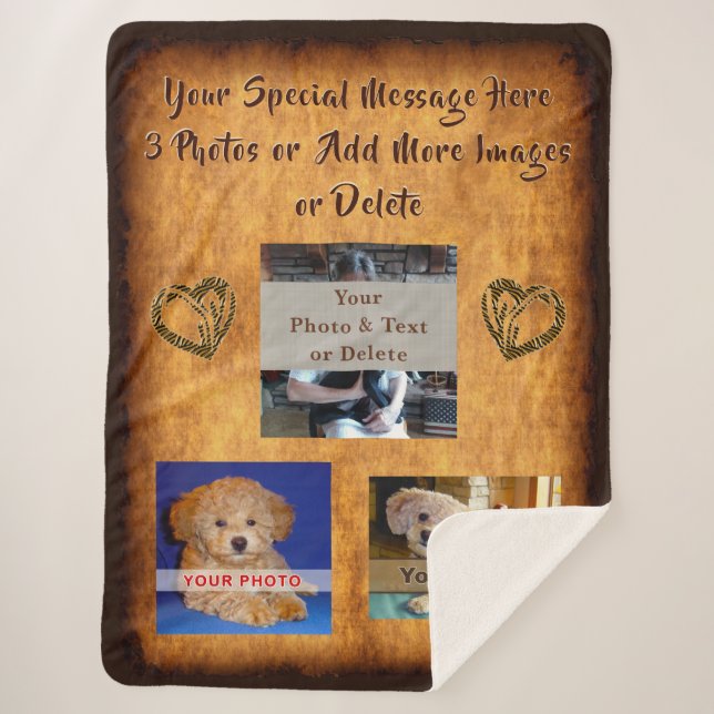 Sherpa Fleece Photo Blanket, Fully Customisable Blanket (Front)