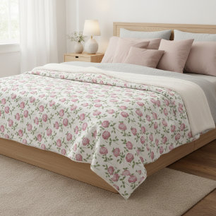 Sherpa Floral Blanket - Cozy Warm Throw for Home