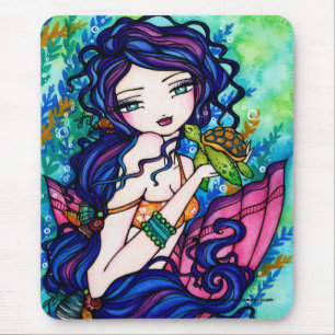 "Sherriella" Mermaid Fantasy Fairy Turtle Mouse Pad