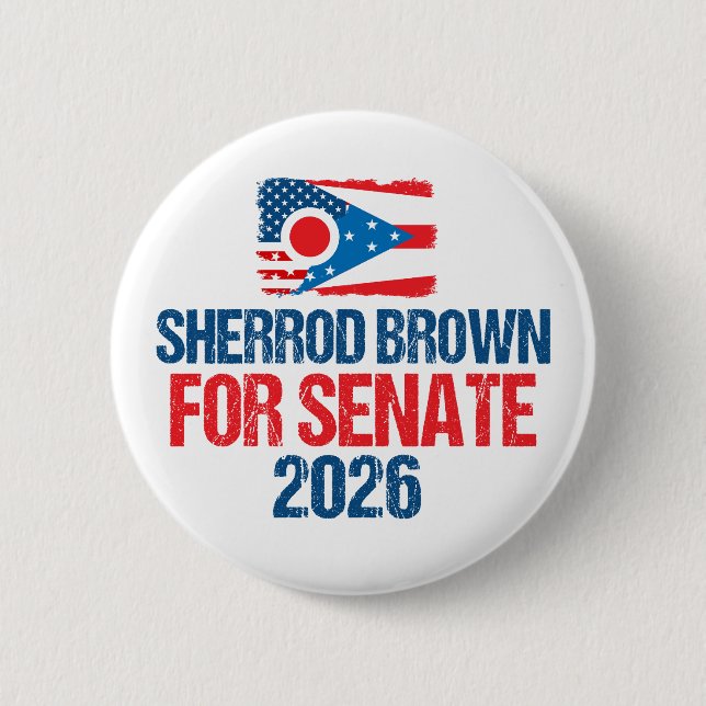 Sherrod Brown for Senate 2026 Election Ohio Flag 6 Cm Round Badge (Front)