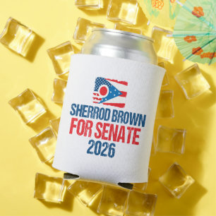 Sherrod Brown for Senate 2026 Election Ohio Flag Can Cooler