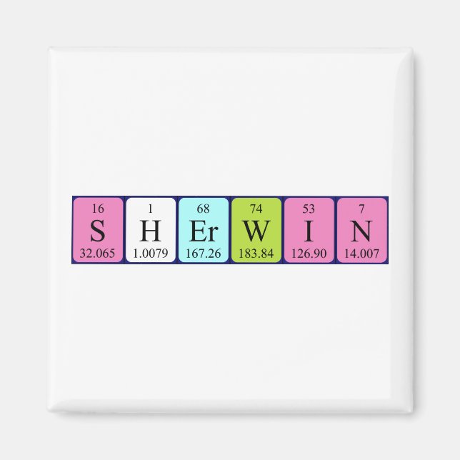 Sherwin periodic table name magnet (Front)